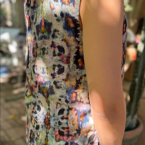 waverly grey liberant 100% silk blouse women’s sz 8 abstract multi blue NWT - Picture 5 of 14